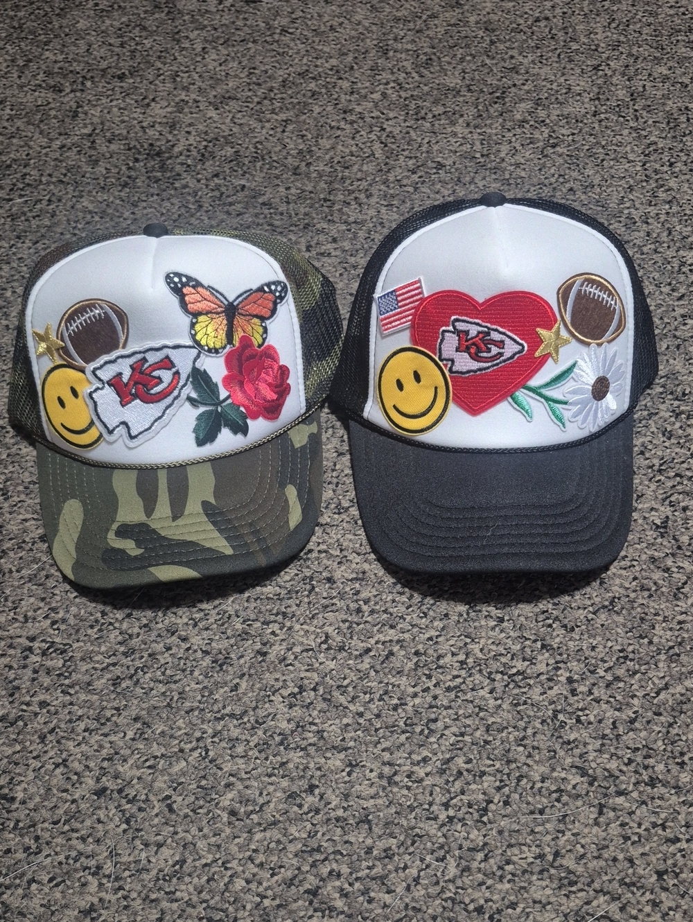 Kansas City Chiefs Women's Patch Detail OTTO Trucker Hats - Camouflage & Black